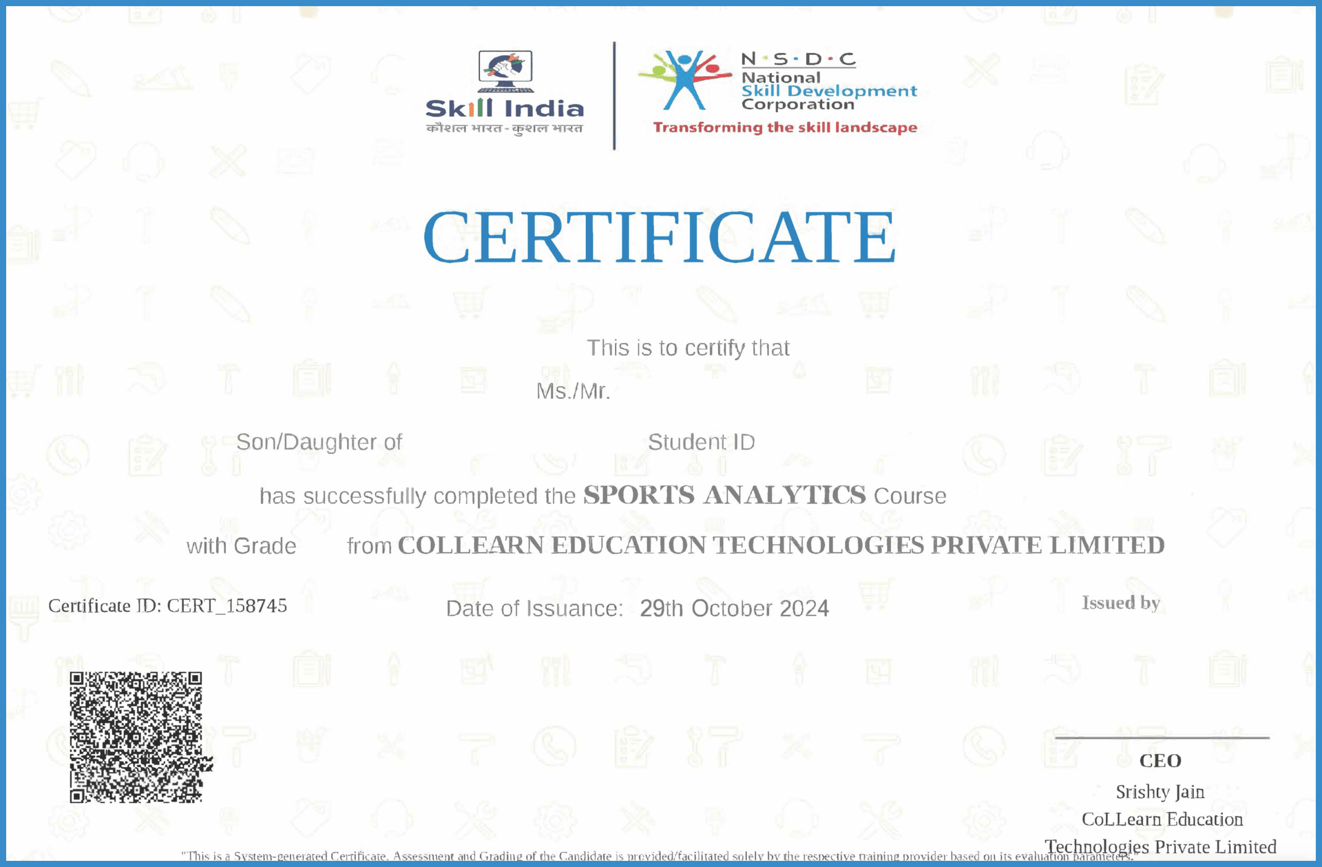 Certificate